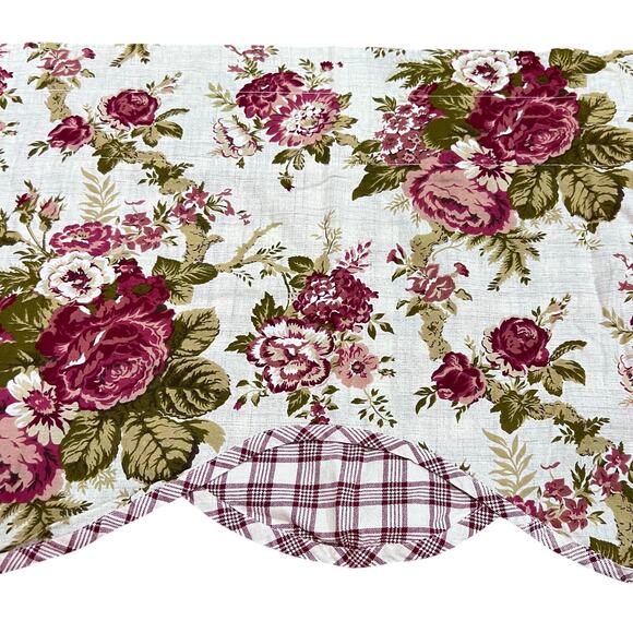 Waverly Norfolk Modern Farmhouse Floral Rod Pocket Valance Windows 60" x 16" - Picture 3 of 8